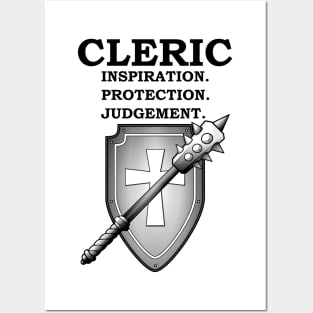 INSPIRATION. PROTECTION. JUDGEMENT. CLERIC Meme RPG 5E Class Posters and Art